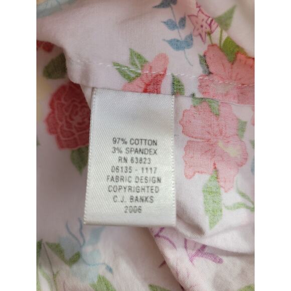 CJ Banks Orange Floral Print Sequin Long Sleeve Button Down Shirt Womens Size XL - Picture 10 of 11